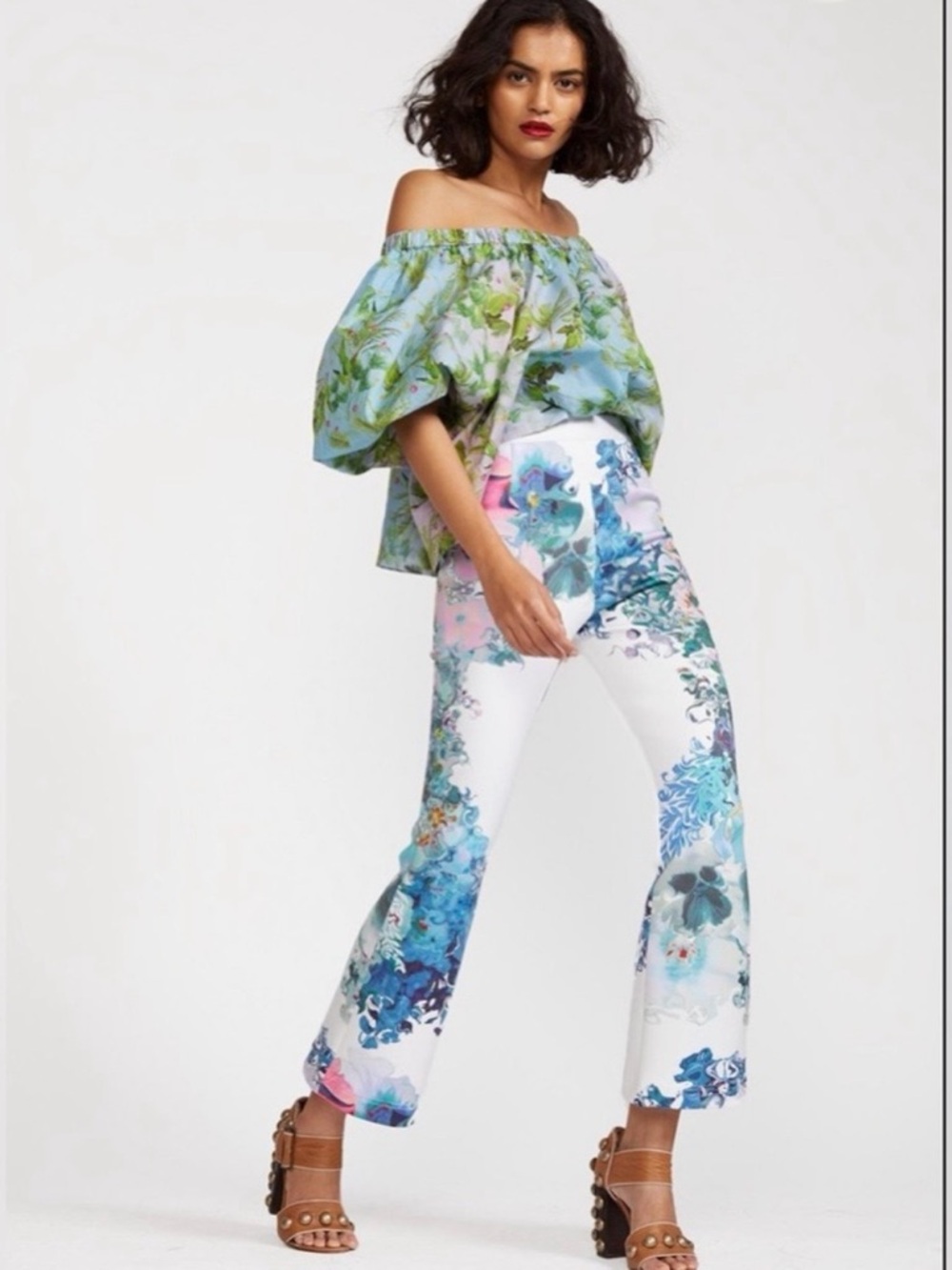 Cynthia Rowley Hourglass Floral Bonded Pant